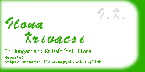 ilona krivacsi business card